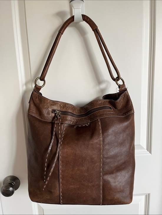 Club Monaco Handbags - Club Monaco’s Brown Leather Shoulder Bag - Classic Hobo Tote